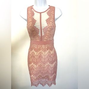 Pink lace dress
